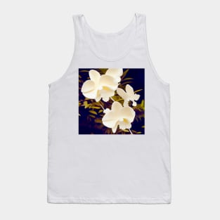 Creamy Sculpted Orchids Tank Top